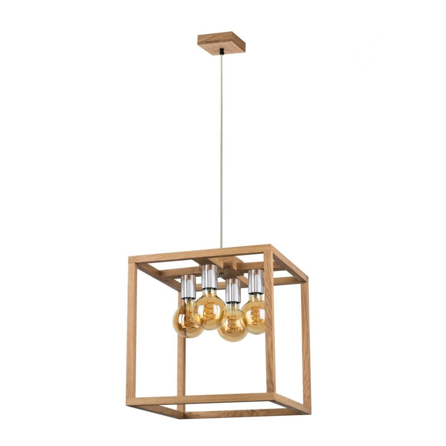 Suspension filaire KAGO 4xE27/60W/230V chêne