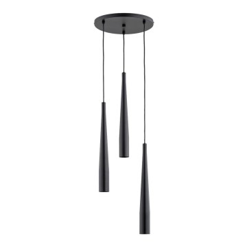 Suspension filaire KALINI 3xGU10/40W/230V diam. 30 cm noir