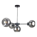 Suspension filaire KALIOPE 4xE27/60W/230V noir/fumé noir