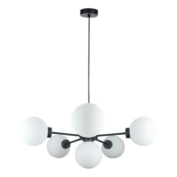 Suspension filaire KALIOPE 6xE14/50W/230V noir/blanc