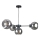 Suspension filaire KALIOPE 6xE27/60W/230V noir/fumé noir