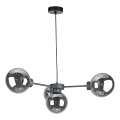 Suspension filaire KALIOPE II 4xE14/50W/230V noir/fumé noir
