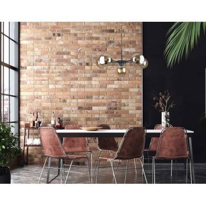 Suspension filaire KALIOPE II 6xE14/50W/230V noir/fumé beige