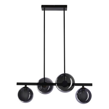 Suspension filaire KAMA 4xG9/28W/230V noir/fumé noir