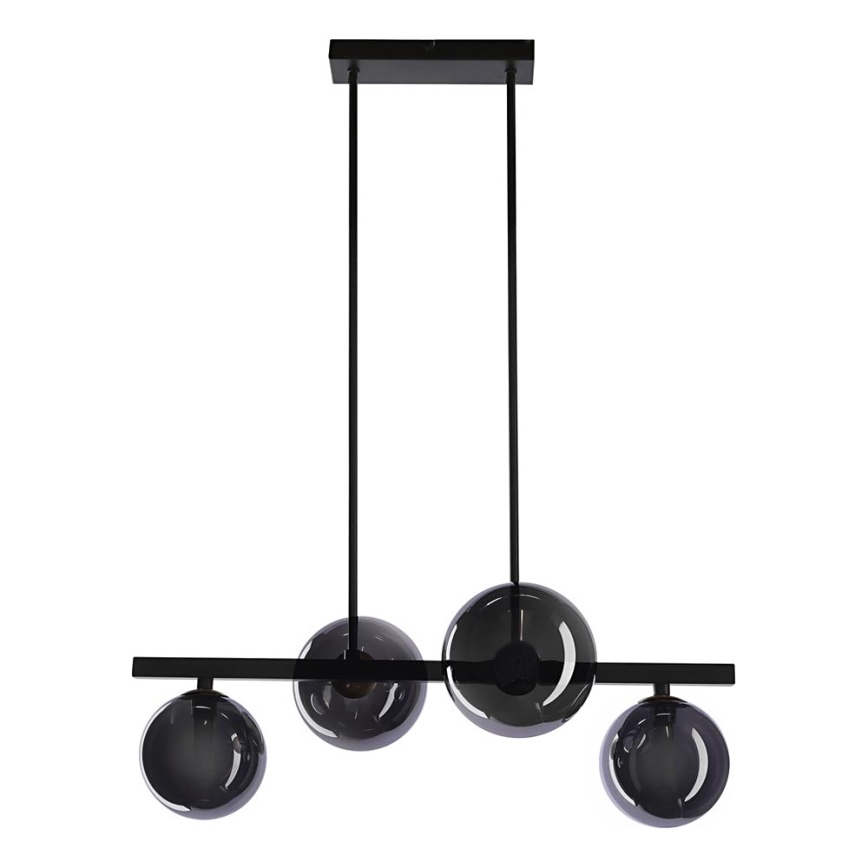 Suspension filaire KAMA 4xG9/28W/230V noir/fumé noir