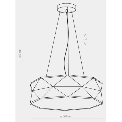 Suspension filaire KANTOOR 1xE27/15W/230V noire