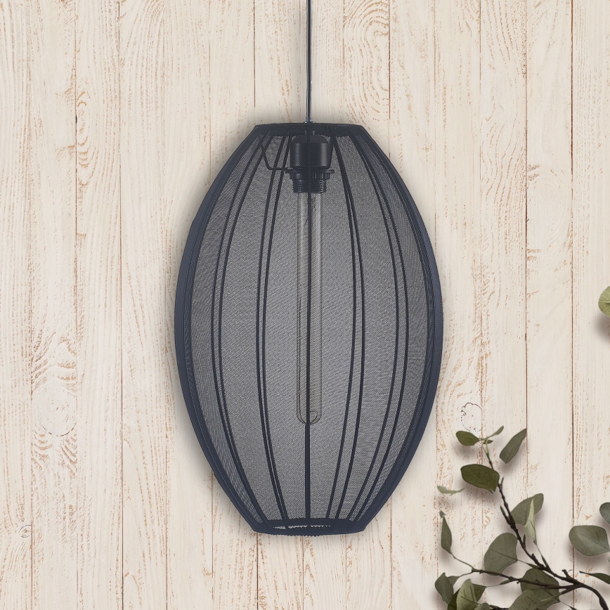 Suspension filaire KAREI 1xE27/20W/230V d. 30 cm noir