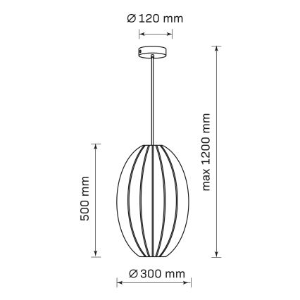 Suspension filaire KAREI 1xE27/20W/230V d. 30 cm noir