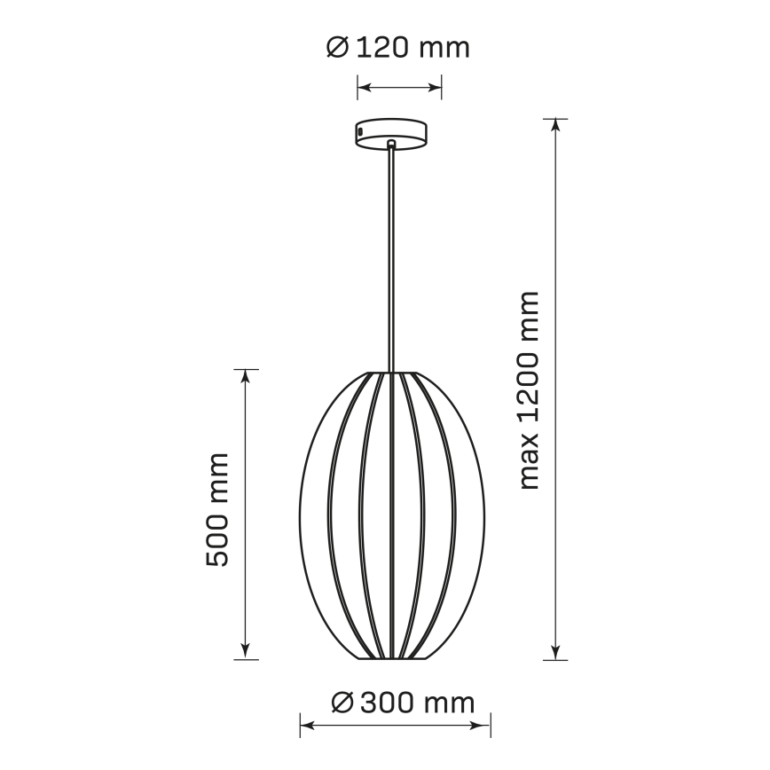 Suspension filaire KAREI 1xE27/20W/230V d. 30 cm noir