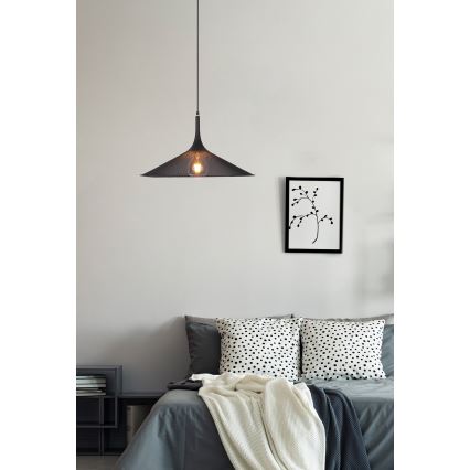 Suspension filaire KIRUNA 1xE27/40W/230V diam. 50 cm noir