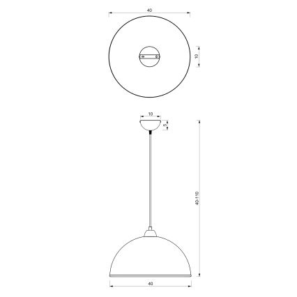 Suspension filaire KITCHEN 1xE27/15W/230V blanc/doré