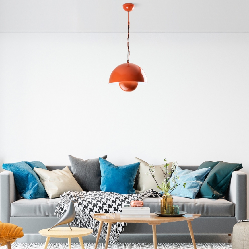 Suspension filaire KURE 1xE27/40W/230V orange