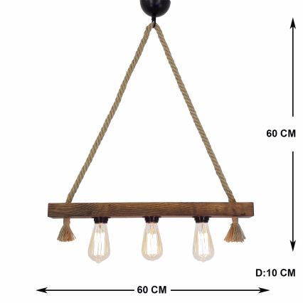 Suspension filaire KUTUK 3xE27/40W/230V