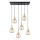 Suspension filaire LACRIMA HONEY 6xE27/60W/230V noir/doré/fumé beige