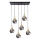 Suspension filaire LACRIMA SMOKY 6xE27/60W/230V noir/doré/fumé noir