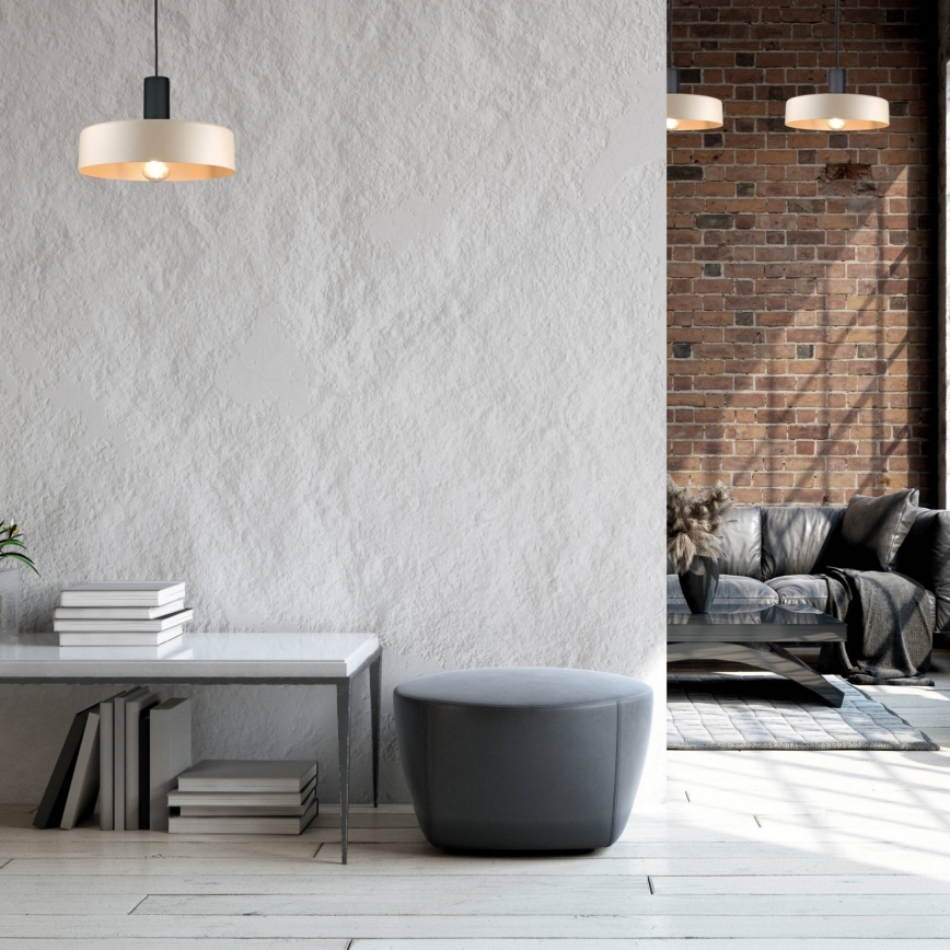 Suspension filaire LATTE 1xE27/60W/230V beige/noir