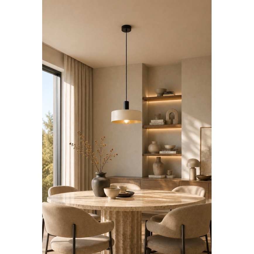 Suspension filaire LATTE 1xE27/60W/230V beige/noir