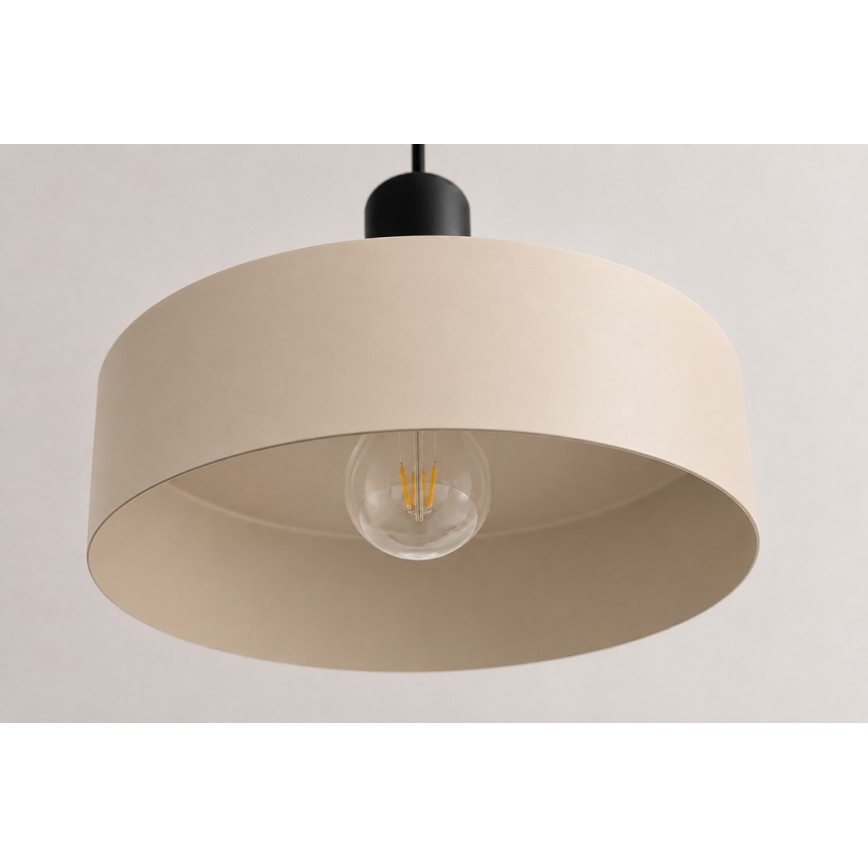 Suspension filaire LATTE 1xE27/60W/230V beige/noir