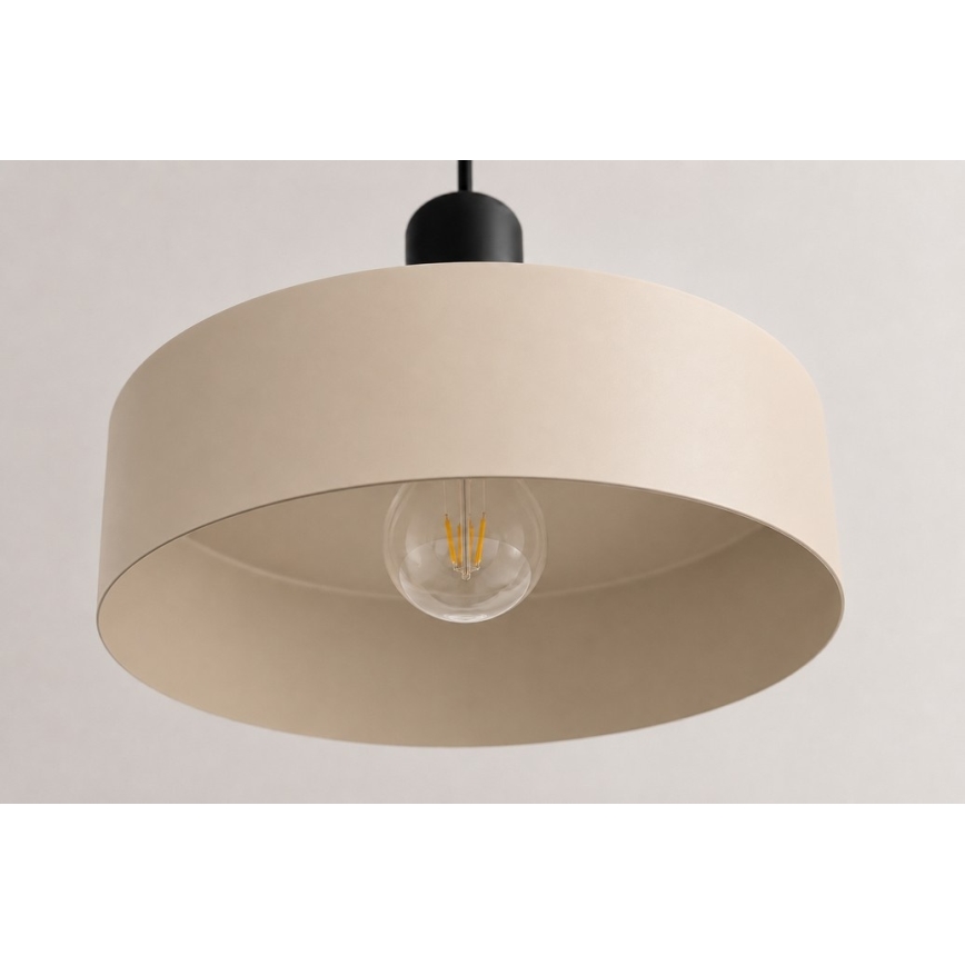 Suspension filaire LATTE 3xE27/60W/230V beige/noir