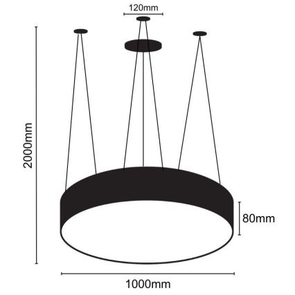 Suspension filaire LED/100W/230V 4000K d. 100 cm