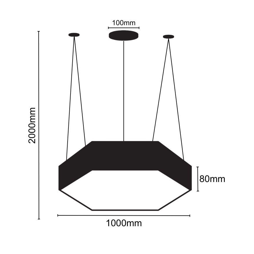 Suspension filaire LED/100W/230V 4000K d. 100 cm