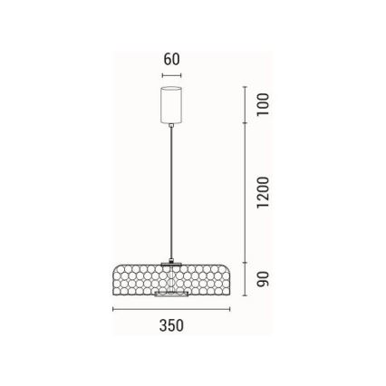 Suspension filaire LED/10W/230V 3000K doré d. 35 cm