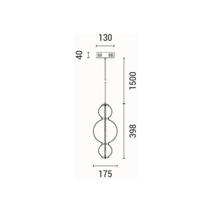 Suspension filaire LED/12,6W/230V 3000K
