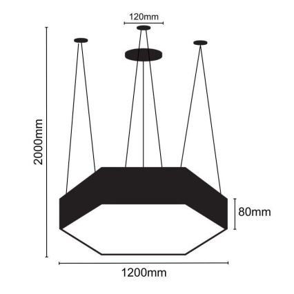 Suspension filaire LED/120W/230V 4000K d. 120 cm