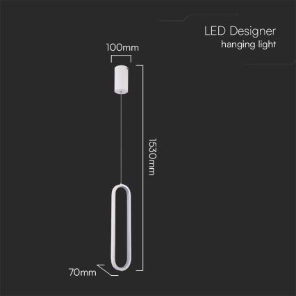 Suspension filaire LED/13W/230V 3000K blanc