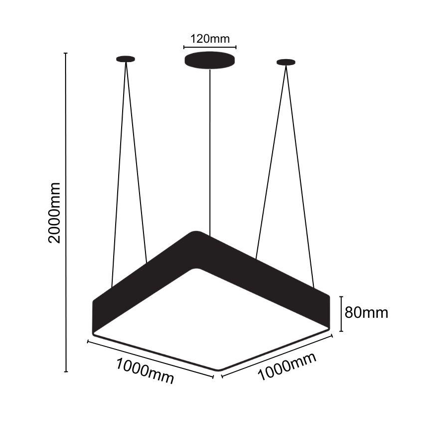 Suspension filaire LED/170W/230V 4000K 100x100 cm