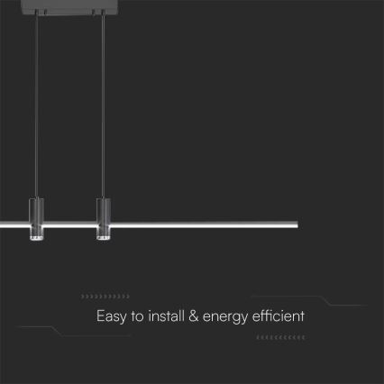 Suspension filaire LED/19W/230V 3000K noir