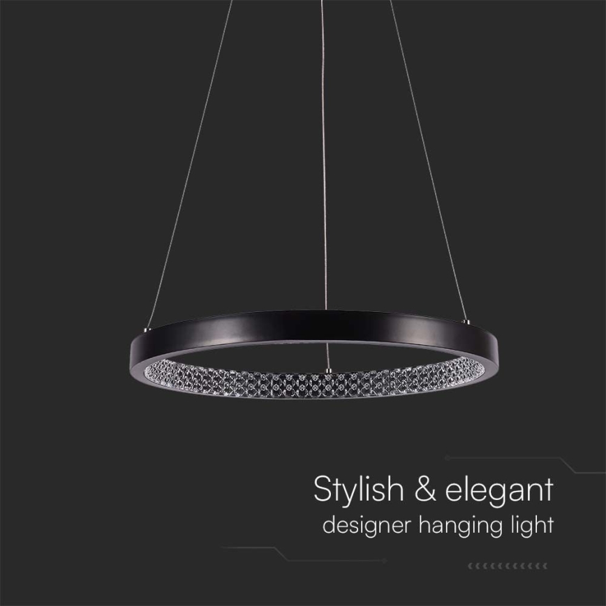 Suspension filaire LED/19W/230V 4000K noir