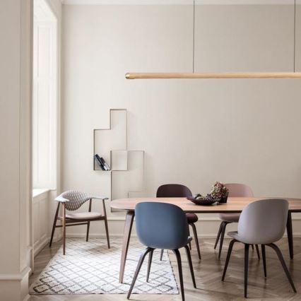 Suspension filaire LED/22W/230V 4000K 120 cm frêne/bois massif