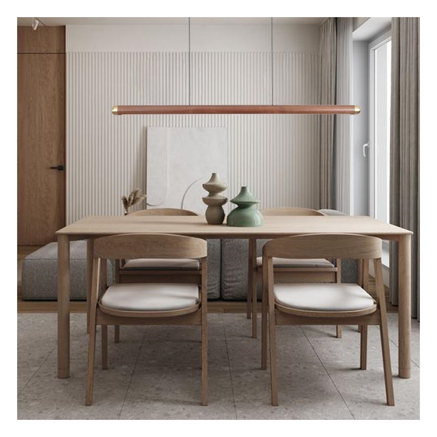 Suspension filaire LED/22W/230V 4000K 120 cm frêne/bois massif