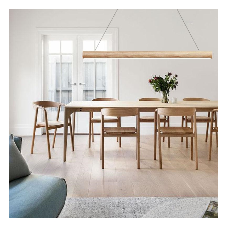 Suspension filaire LED/22W/230V 4000K 120 cm frêne/bois massif