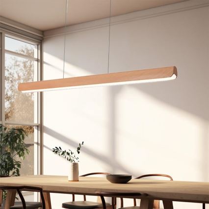 Suspension filaire LED/22W/230V 4000K 120 cm hêtre/bois massif