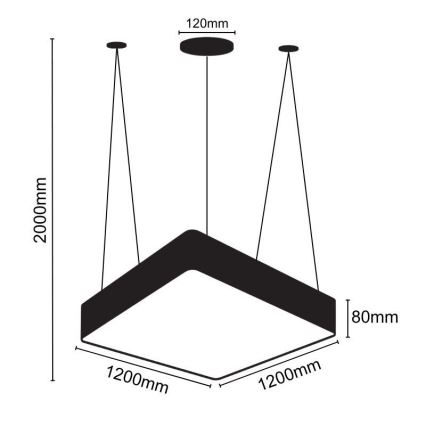 Suspension filaire LED/240W/230V 4000K 120x120 cm