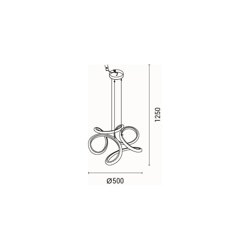 Suspension filaire LED/24W/230V 3000K 50x120 cm