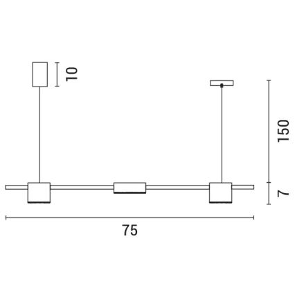 Suspension filaire LED/24W/230V 3000K noir