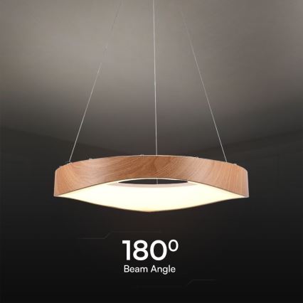 Suspension filaire LED/25W/230V 3000K ø 50 cm marron