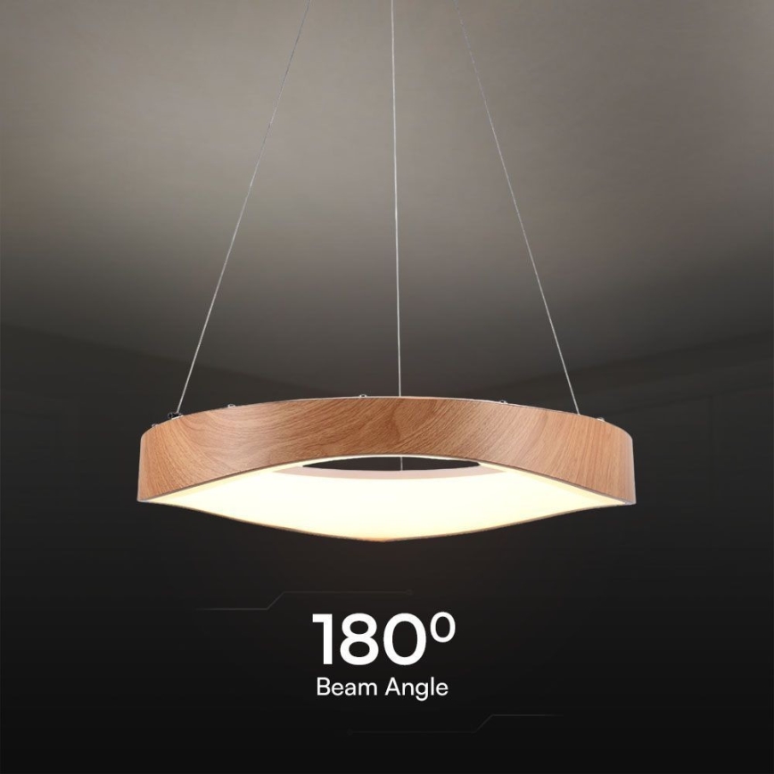 Suspension filaire LED/25W/230V 3000K ø 50 cm marron