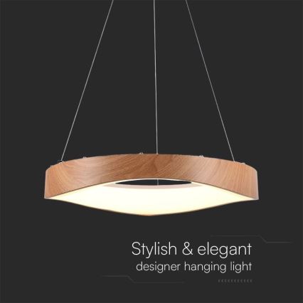 Suspension filaire LED/25W/230V 3000K ø 50 cm marron