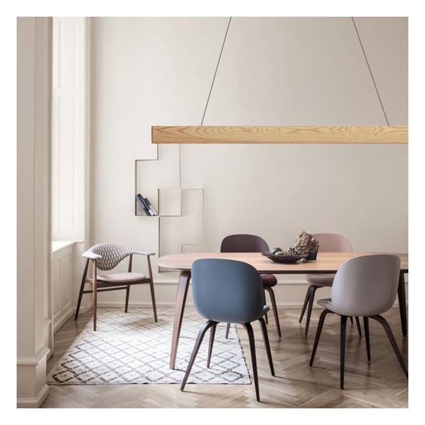 Suspension filaire LED/26W/230V 4000K 150 cm frêne/bois massif