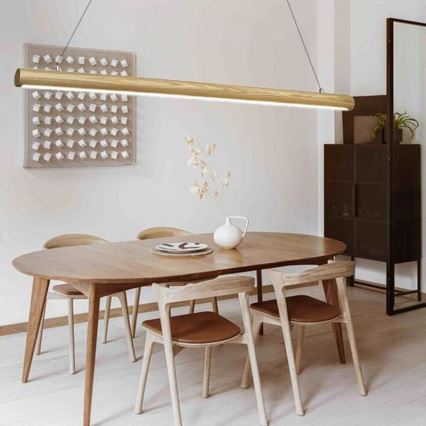 Suspension filaire LED/26W/230V 4000K 150 cm frêne/bois massif