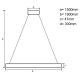 Suspension filaire LED/26W/230V 4000K 150 cm frêne/bois massif