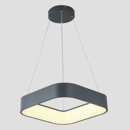 Suspension filaire LED/30W/230V 3000K 45x45 cm gris