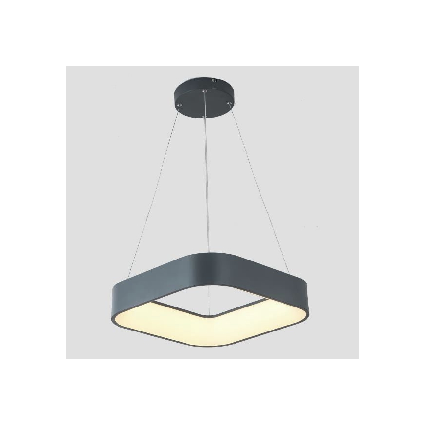 Suspension filaire LED/30W/230V 3000K 45x45 cm gris