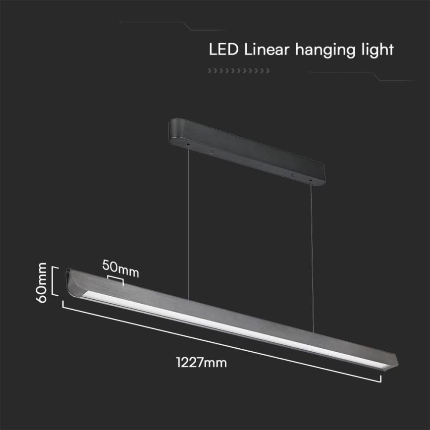 Suspension filaire LED/36W/230V 3000/4000/6400K anthracite