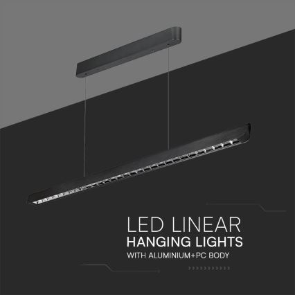 Suspension filaire LED/36W/230V 3000/4000/6400K noir