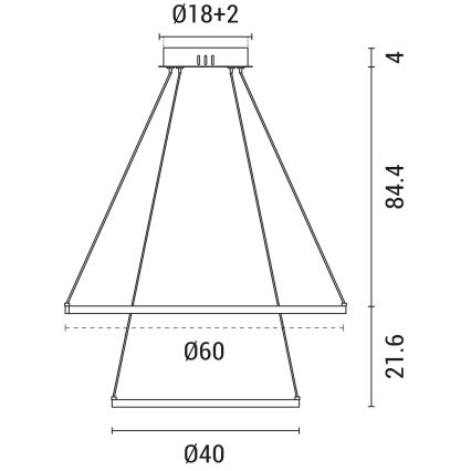 Suspension filaire LED LED/37W/230V 3000K noir